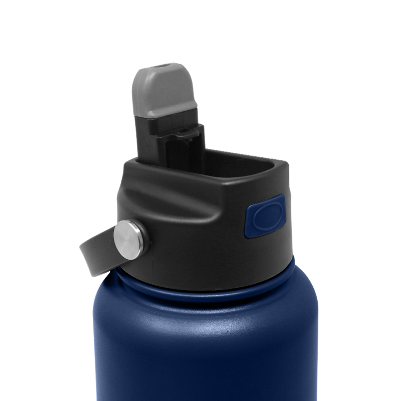 Hydraflow Hybrid - Triple Wall Vacuum Insulated Bottle with Flip Straw -  Insulated Water Bottle - Stainless Steel Bottle - Water Bottle with Straw -  Reusable Water Bottle (34oz, PERIWINKLE) 